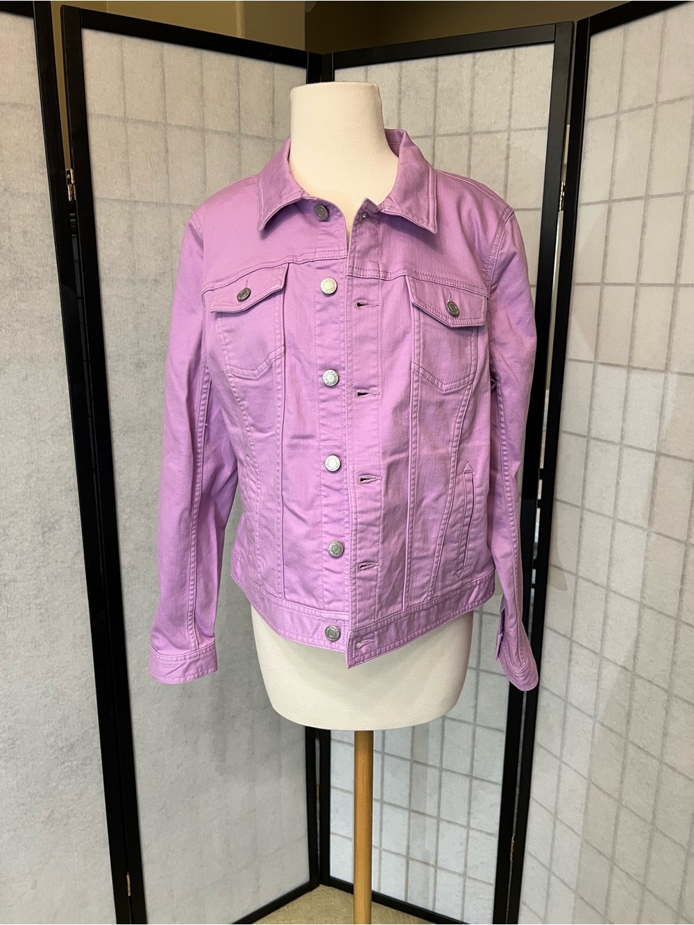 Talbots Lavender Denim Jacket - Button-Front Jean Jacket